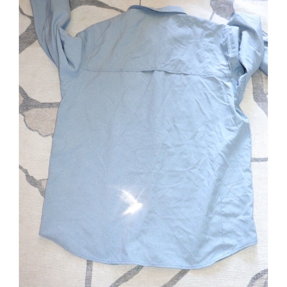 Prana Men Size Small Blue Lost Sol Long Sleeve Polyester Button Down Shirt New - Picture 6 of 6